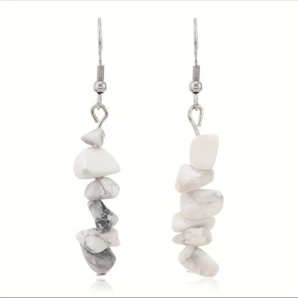 Marble Stone Dangle Earrings - Picture 1 of 2